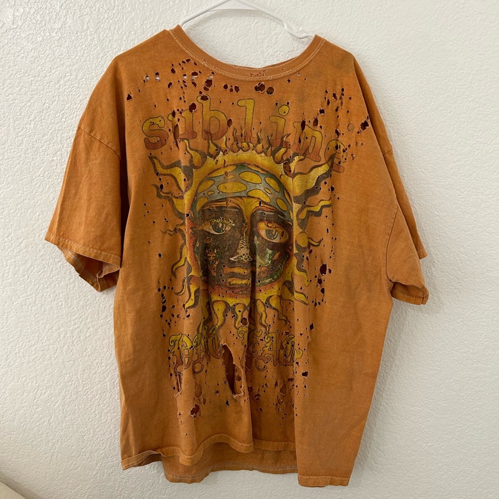 Urban Outfitters orange oversized distressed sublime t shirt